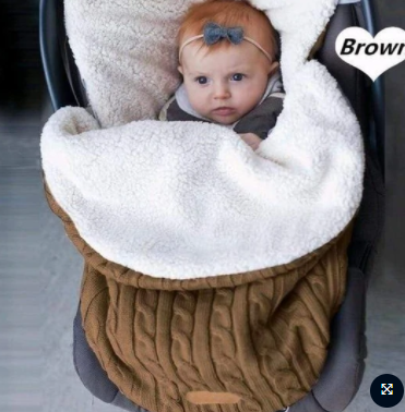 Newborn Baby Winter Warm Sleeping Bags Infant Button Knit Swaddle Wrap Swaddling Stroller Wrap Toddler Blanket Sleeping Bags