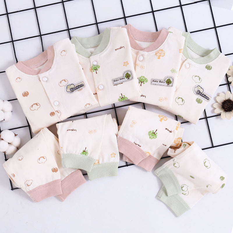 Cotton bone child spring autumn clothes Qiuqiu cotton newborn baby clothes men and women baby underwear children's suit