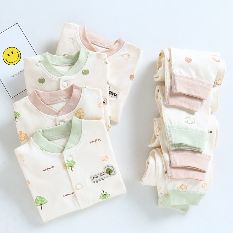 Cotton bone child spring autumn clothes Qiuqiu cotton newborn baby clothes men and women baby underwear children's suit