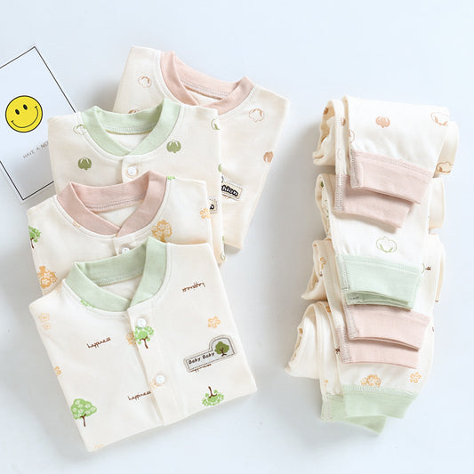 Cotton bone child spring autumn clothes Qiuqiu cotton newborn baby clothes men and women baby underwear children's suit