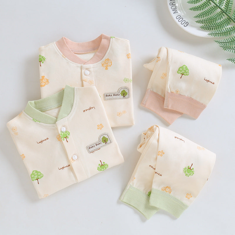 Cotton bone child spring autumn clothes Qiuqiu cotton newborn baby clothes men and women baby underwear children's suit