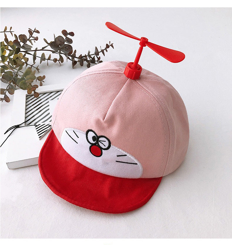 Children's autumn clinking cat duck tongue hat men and women baby cute super cute propellers aircraft cap