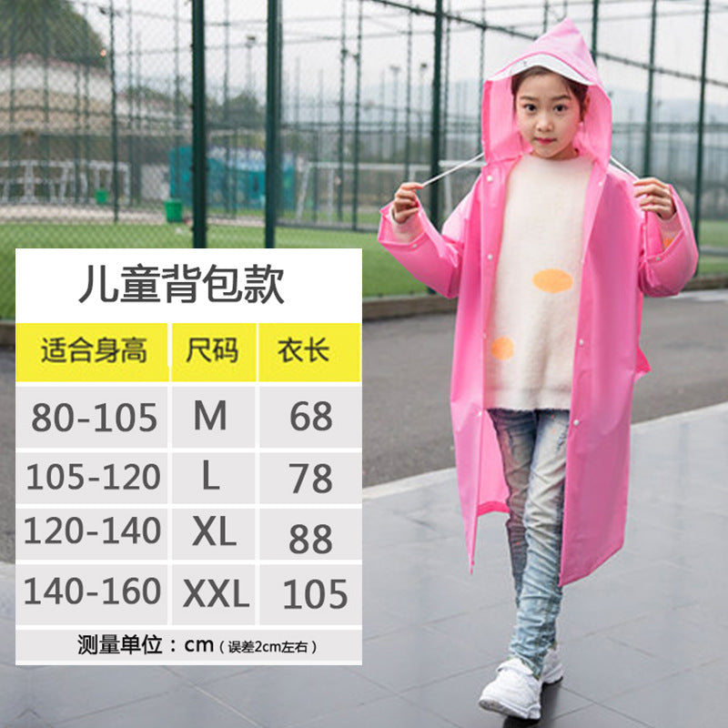 Baby raincoat solid color boys and books, joints, rains, long, hiking, primary school, thick girls, jackets