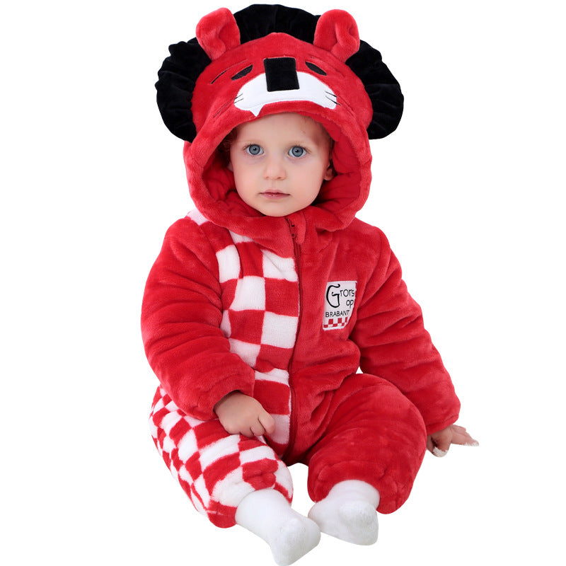 Kile rabbit winter new animal children's clothing romper 2-year-old baby comfortable flannel cartoon style romper