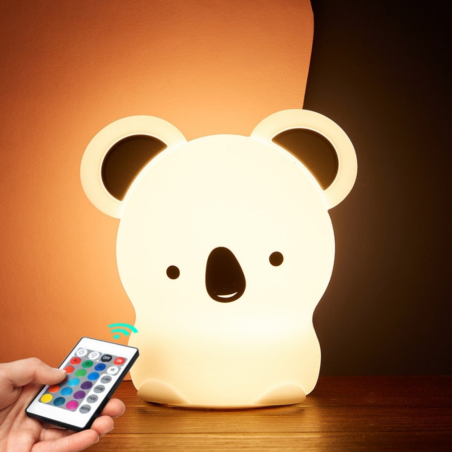 Koala LED Night Light Colorful Silicone Touch Sensor