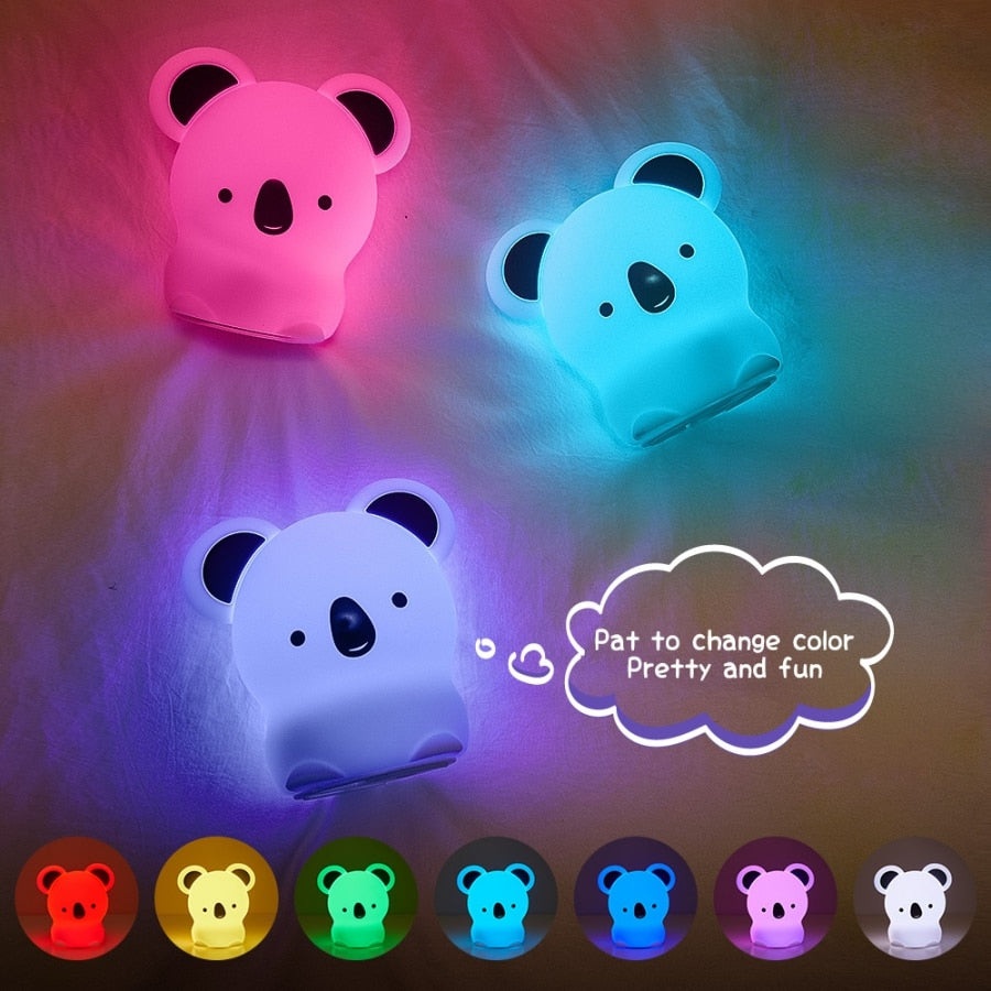 Koala LED Night Light Colorful Silicone Touch Sensor