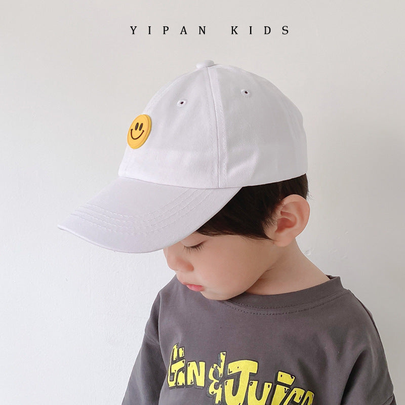 One Pan baby hat spring and autumn new small child tide boys smiley duck tongue casing casual children's baseball cap