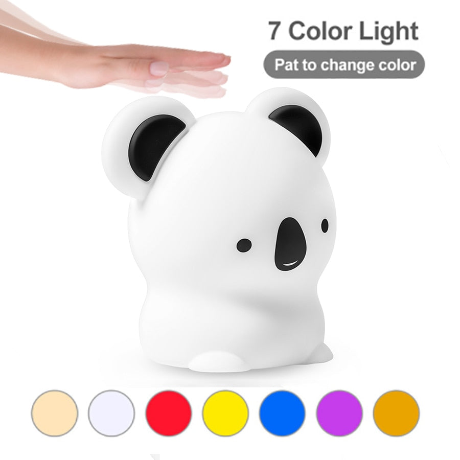 Koala LED Night Light Colorful Silicone Touch Sensor